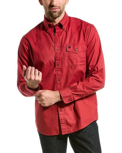 Brooks Brothers Brushed Twill Regular Fit Shirt - Red