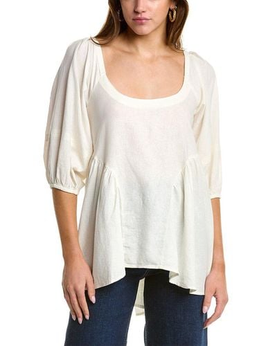 Free People Blossom Linen-blend Tunic - White
