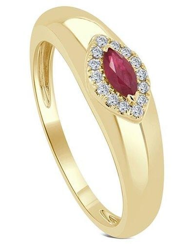 Sabrina Designs 14k 0.28 Ct. Tw. Diamond & Ruby Ring - Metallic