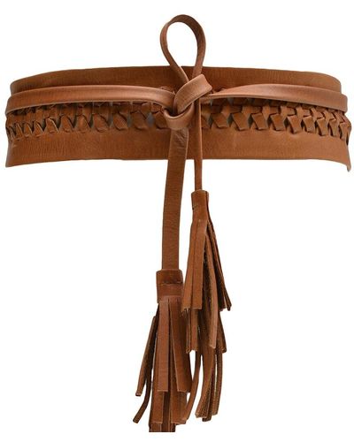 Ada Ava Wrap Leather Belt - Brown