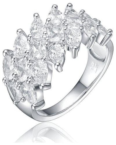 Genevive Jewelry Rhodium Plated Cz Ring - White