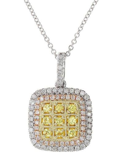 Effy Fine Jewelry 14K Tri Tone & Diamond & Sapphire Pendant - Metallic