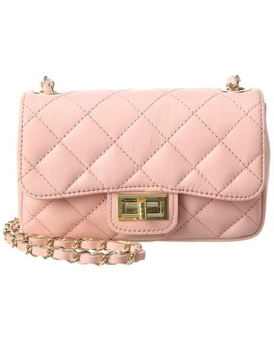 Persaman New York Gia Quilted Leather Shoulder Bag - Pink
