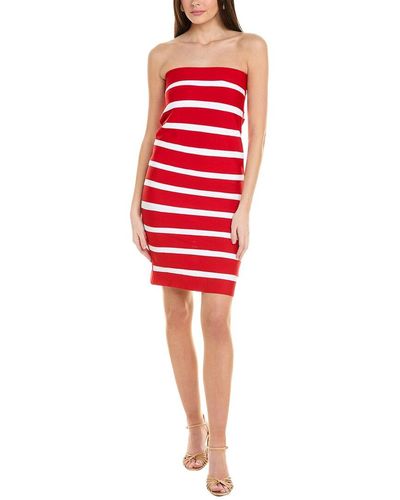 Gracia Striped Bodycon Dress - Red