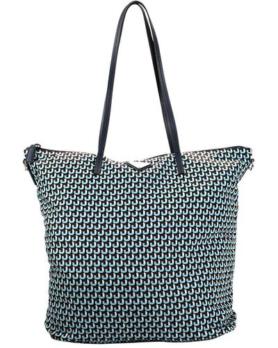Prada Canvas Stampata Tote, Nwt (Authentic Pre-Owned) - Blue