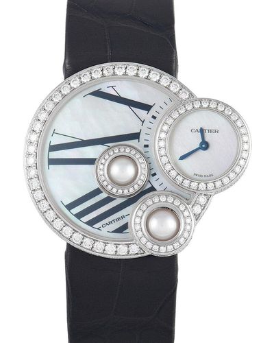 Cartier Perles De Diamond Watch (Authentic Pre-Owned) - Grey