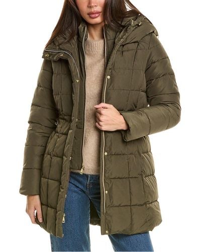 Cole Haan Signature Quilted Down Coat - Green