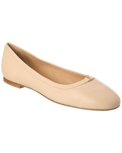 Chloé Lauren Leather Ballerina Flat - Natural