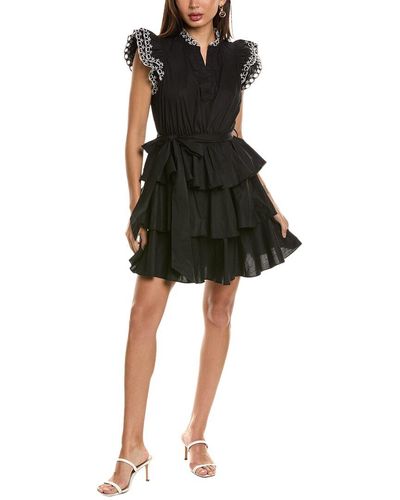 Stellah Tie Waist Mini Dress - Black