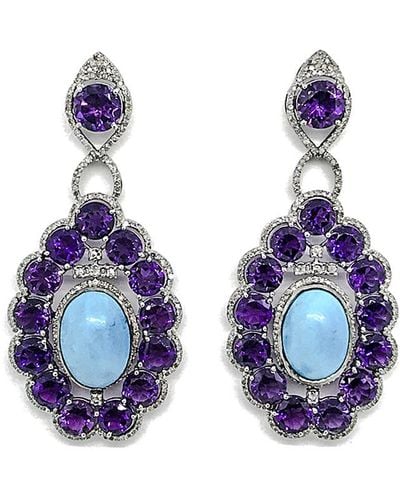 Arthur Marder Fine Jewelry 14k & Silver 2.00 Ct. Tw. Diamond & Gemstone Earrings - Multicolor