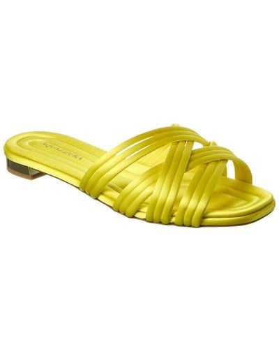 Aquazzura Oahu Satin Sandal - Yellow