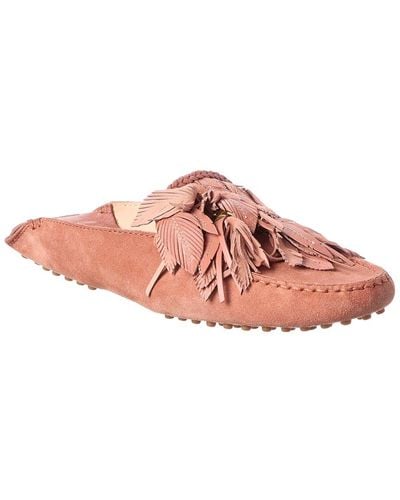 Tod's Feather Suede Loafer - Pink