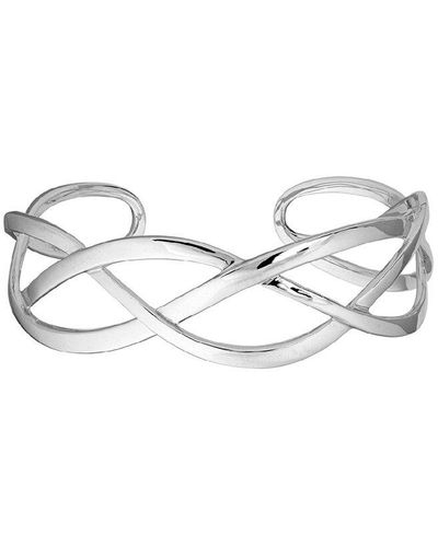 Non-Branded Silver Braid Cuff Bracelet - Metallic