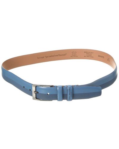 Ted Baker Harvii Etched Leather Belt - Blue