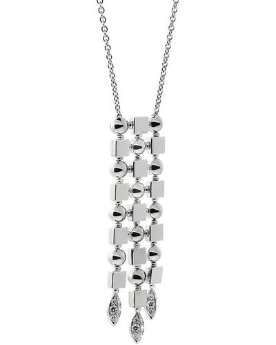 BVLGARI 18K 0.20 Ct. Tw. Diamond Lucea Drop Pendant Necklace (Authentic Pre- Owned) - Metallic