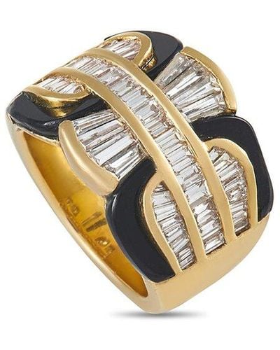 Damiani 18K 2.38 Ct. Tw. Diamond & Onyx Ring (Authentic Pre-Owned) - Metallic