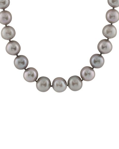 Splendid 14k 9-10mm Freshwater Pearl Strand Necklace - Metallic
