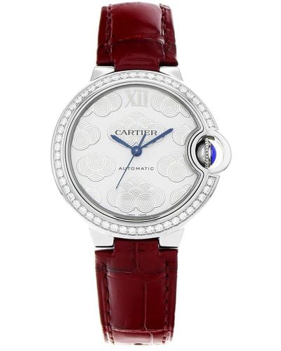 Cartier Ballon Bleu Diamond Watch Circa 2010S (Authentic Pre-Owned) - Red