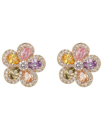 Eye Candy LA The Luxe Collection Cz Lizzie Flower Studs - Pink