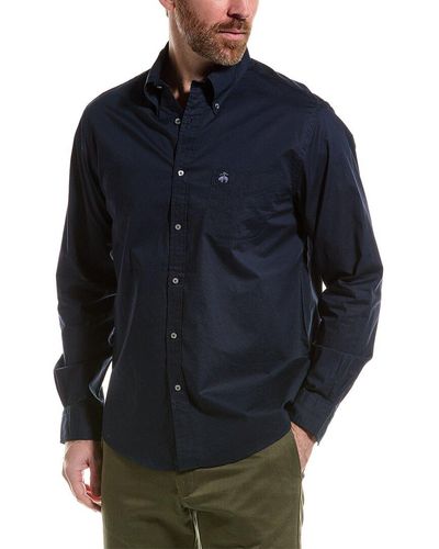 Brooks Brothers Solid Woven Shirt - Blue