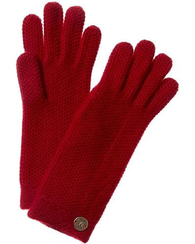 Bruno Magli Honeycomb Stitch Cashmere Glove - Red