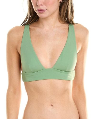 Onia Plunge V-Neck Top Triangle Top - Green
