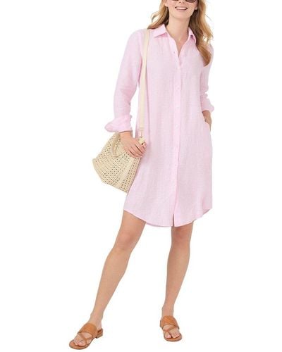 J.McLaughlin Stripe Sanders Linen Dress - Pink