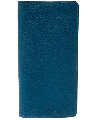 Louis Vuitton Taurillon Leather Brazza Wallet (Authentic Pre-Owned) - Blue