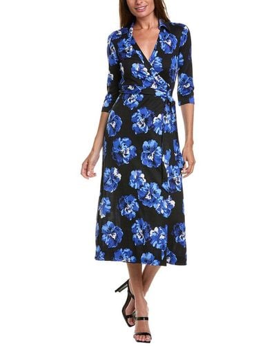 Diane von Furstenberg Abigail Silk Wrap Dress - Blue