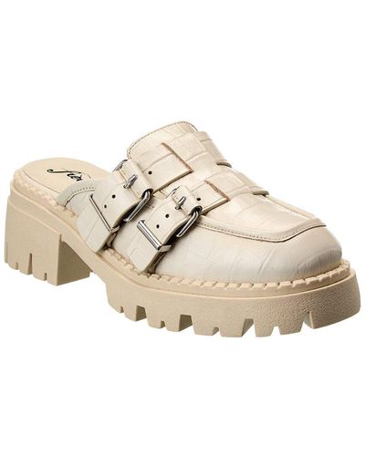 Free People Buckle Lyra Lug Croc-embossed Leather Platform Loafer - Natural