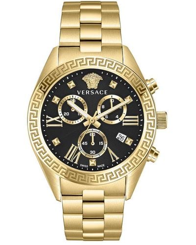 Versace Greca Chrono Watch - Metallic