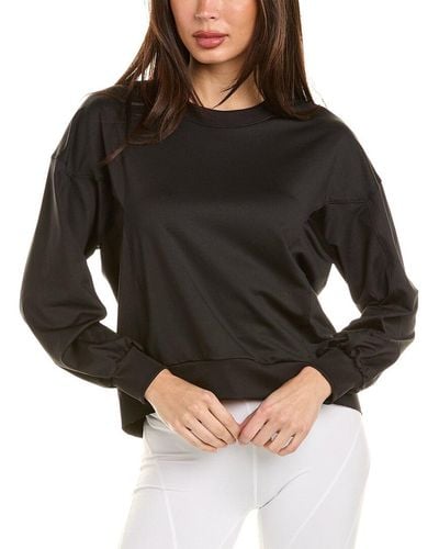 Lucky in Love Ruched Back Sweatshirt - Black