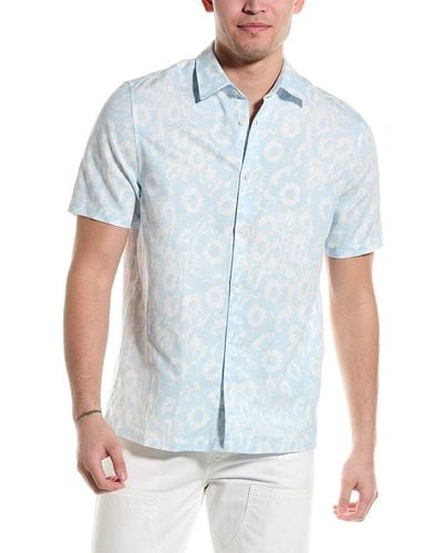 Ted Baker Flaisby Regular Fit Linen-blend Woven Shirt - Blue