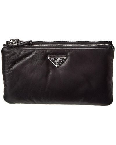 Prada Two Detachable Leather Pouches - Black