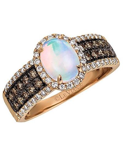 Le Vian 14k Rose Gold 1.14 Ct. Tw. Diamond & Neopolitan Opal Ring - White