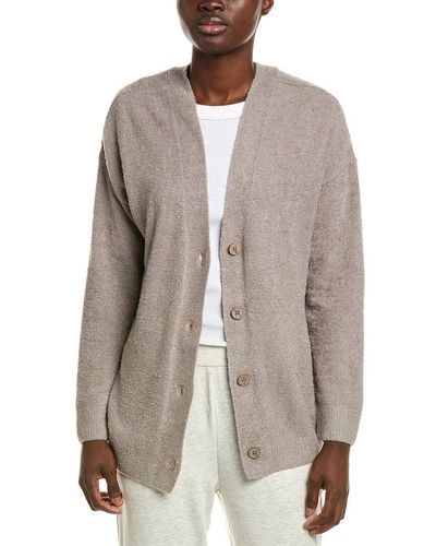 Barefoot Dreams Cozy Chic Light Cable Button Cardigan - Brown