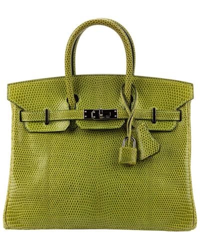 Hermès Limited Edition Vert Anis Niloticus Lizard Birkin 25 Phw - Green