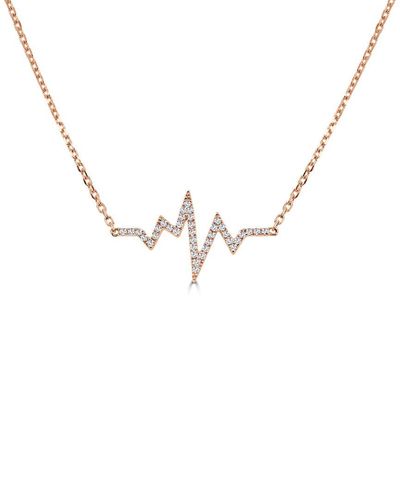 Sabrina Designs 14k Rose Gold 0.12 Ct. Tw. Diamond Heartbeat Necklace - Metallic