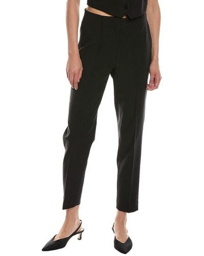 Anne Klein Fly Front Hollywood Waist Front Pintuck Pant - Black