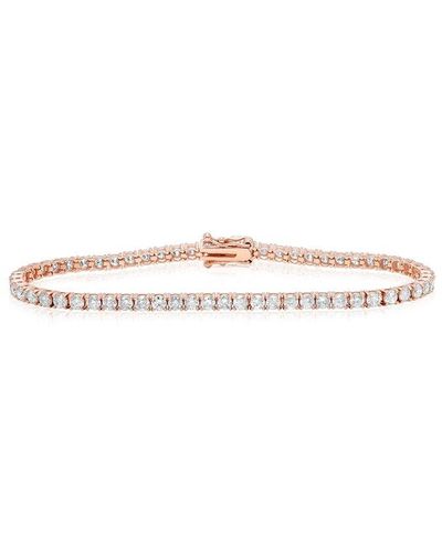 Diana M. Jewels Fine Jewelry 14k Rose Gold 4.50 Ct. Tw. Diamond Tennis Bracelet - White