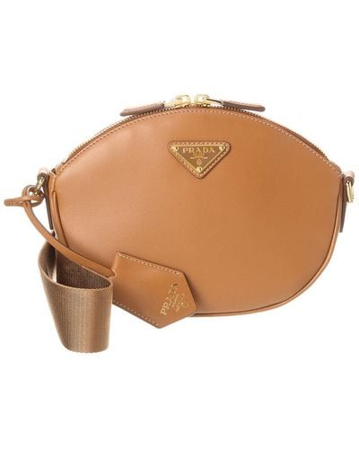 Prada Mini Leather Shoulder Bag - Brown