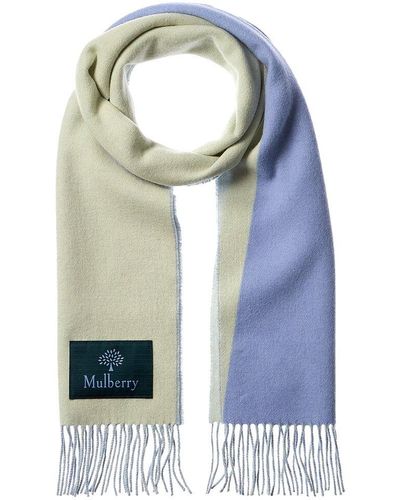 Mulberry Logo Wool & Cashmere-blend Scarf - Green