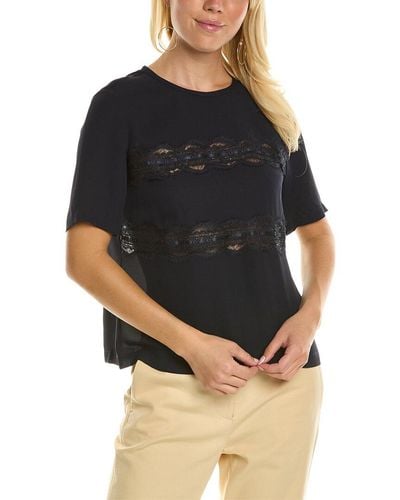 Rebecca Taylor Lace Silk T-shirt - Black