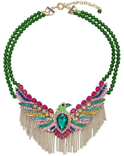 Eye Candy LA The Luxe Collection Phoenix Brooch Statement Necklace - Green