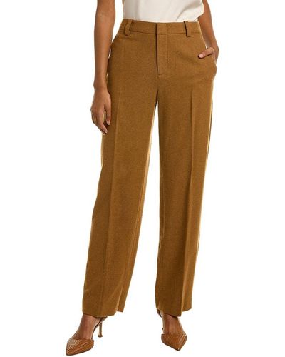 Vince Mid-rise Flannel Wool-blend Pant - Brown