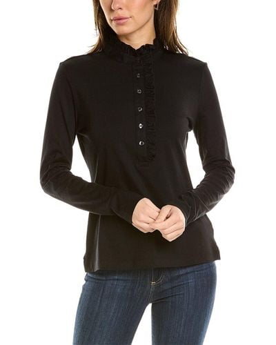 Brooks Brothers Ruffle Henley Shirt - Black