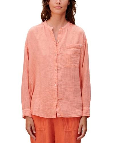 Sundry Mandarin Collar Shirt - Pink