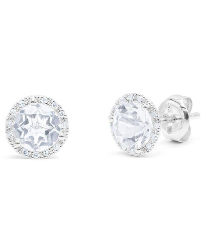 Diana M. Jewels Fine Jewelry 14k 1.61 Ct. Tw. Diamond & Quartz Halo Studs - White