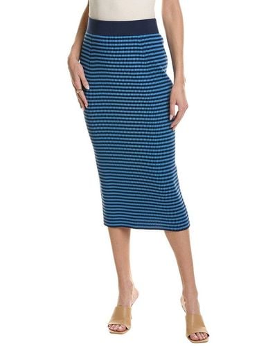 Lafayette 148 New York Striped Skirt - Blue