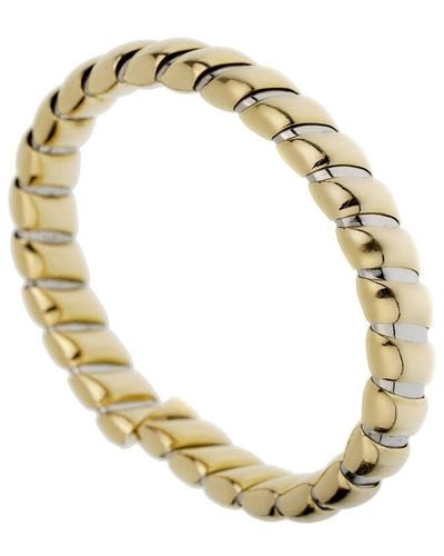 BVLGARI 18K & Stainless Steel Tubogas Cuff Bracelet (Authentic Pre-Owned) - Metallic